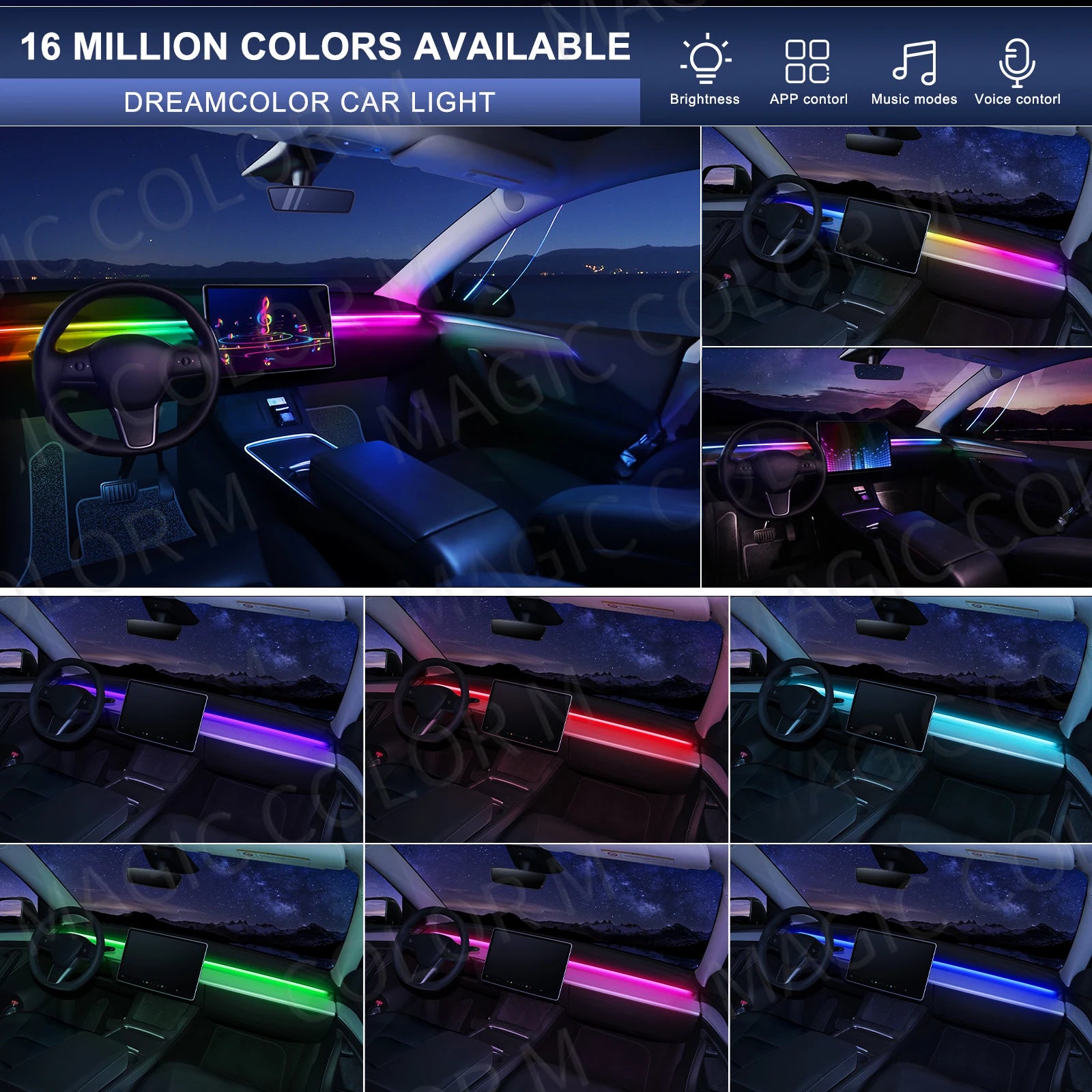 64 Color - Ambient Light - App Control - Car Interior Lighting | AUTOKITSHOP