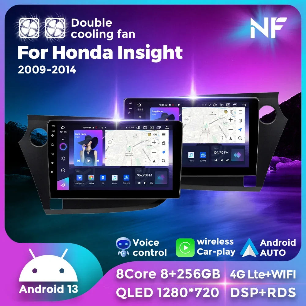 Android System 8 Core Car Radio for Honda Insight 2009 2010 2011-2014 Carplay Auto Multime | AUTOKITSHOP