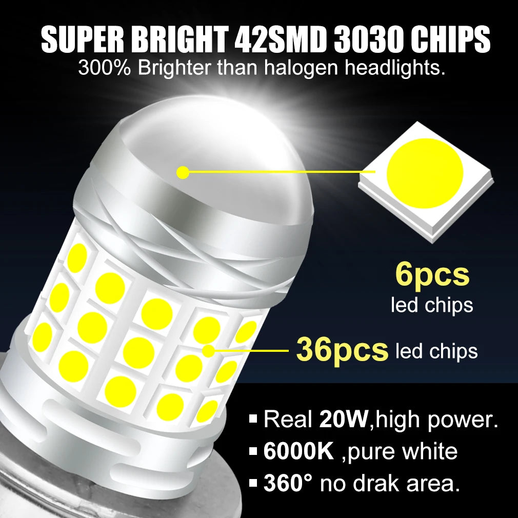 H4 Led Motorcycle Headlight LED BA20D H6 P15D Lamp LED Moto High/Low Beam Led Bulbs Lamp M