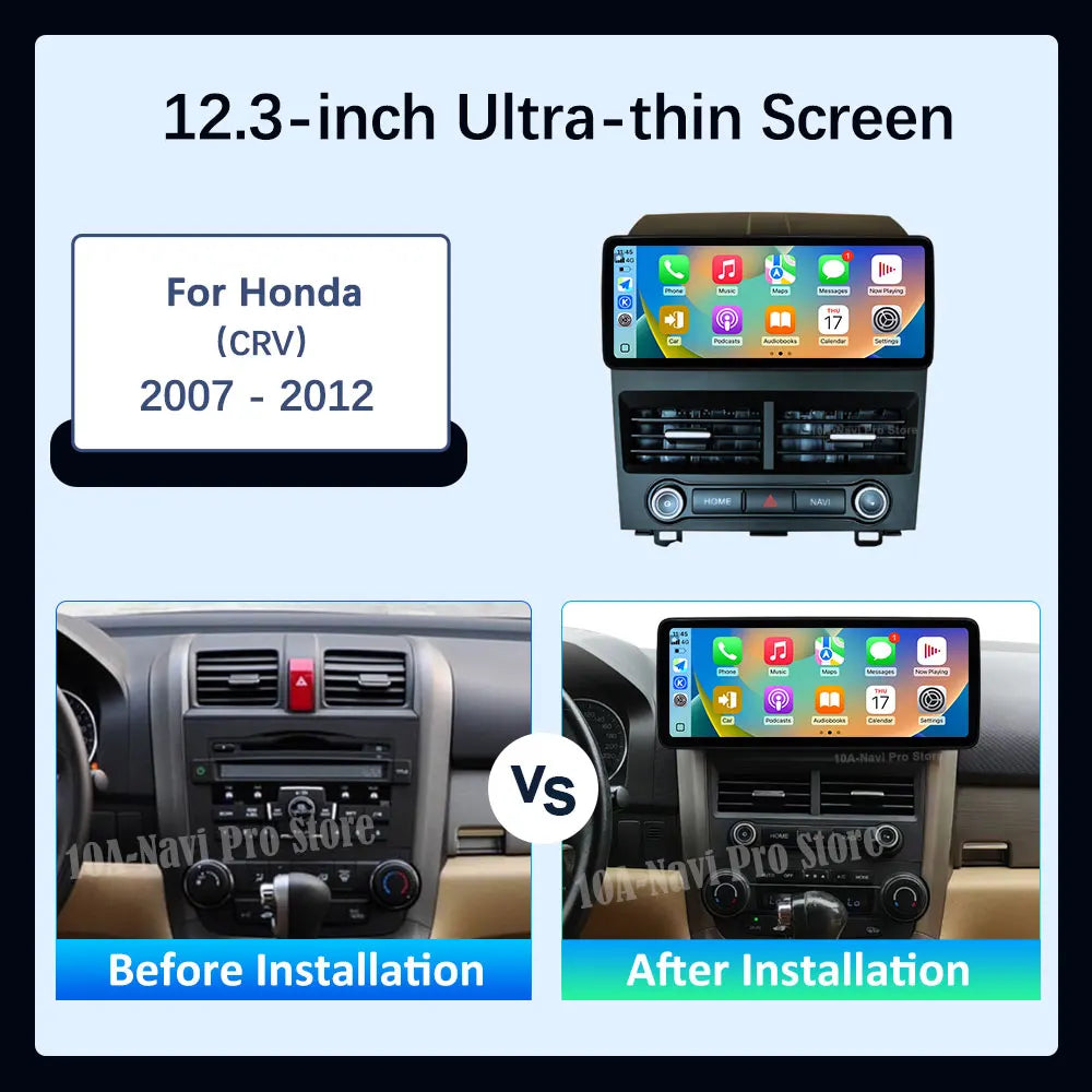 Wireless Carplay GPS Navigation WiFi BT for Honda CRV 2007 - 2012 Touch Screen Android 16