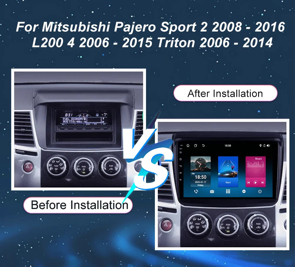Android 16 Car Radio For Mitsubishi Pajero Sport 2 2008 - 2016 L200 4 2006 - 2015 Triton 2