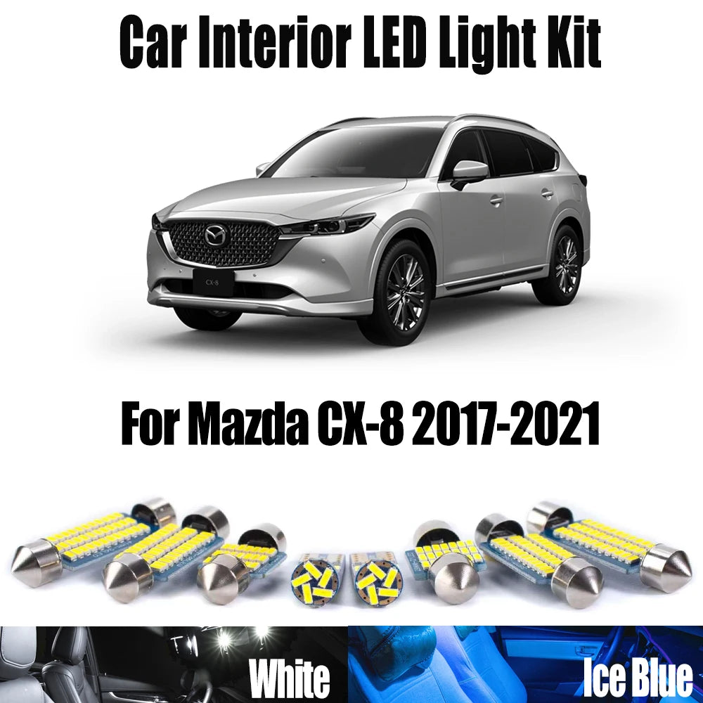 11-Piece LED Interior Light Kit for Mazda CX-8 - Canbus Error-Free Bulbs | AUTOKITSHOP
