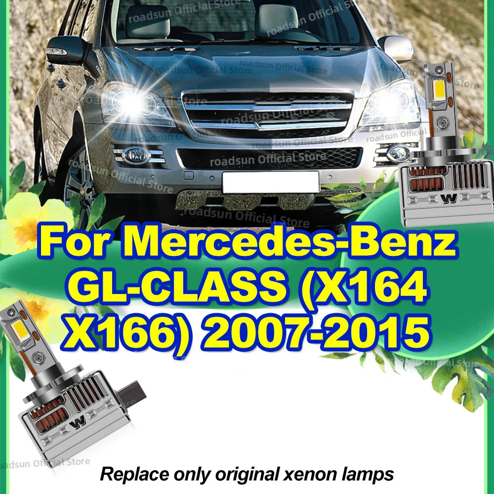 LED Xenon Bulb HID 1:1 Car Headlight Turbo Lamp 50000LM For Mercedes Benz GL-CLASS X164 X1