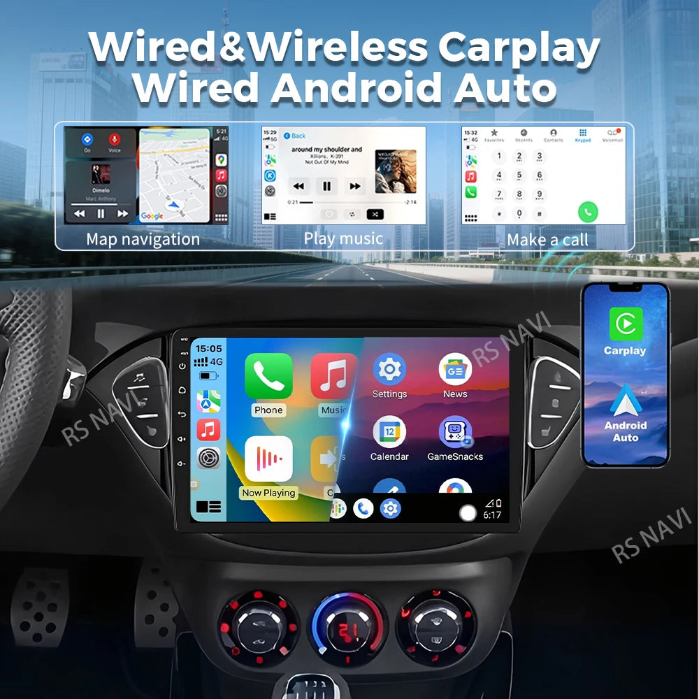 Qualcomm Android 16 For Opel Corsa E 2014 - 2019 Adam 2013 - 2016 2K QLED Stereo Car Radio