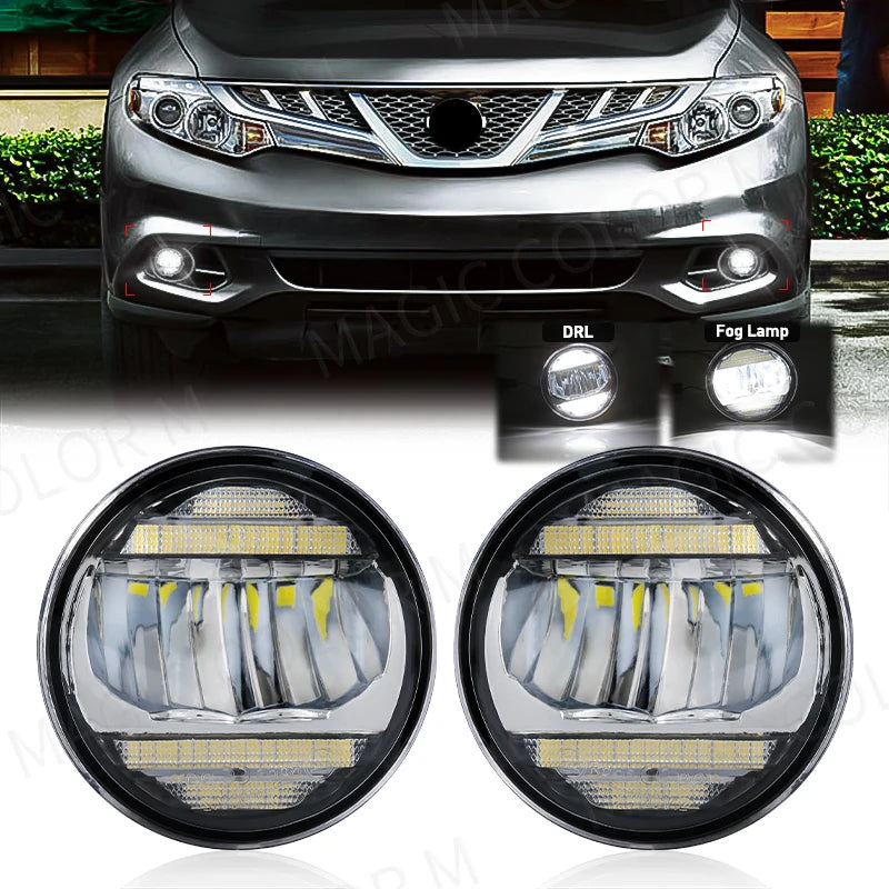 For Nissan Tiida X-Trail Patrol Cube Vampira NV200 LED Fog Lamp + Daytime Running LIghts D | AUTOKITSHOP