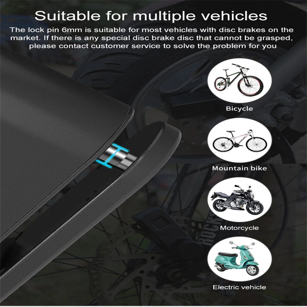 Smart Fingerprint Disc Brake Lock Anti-theft Bluetooth Electric Lock Waterproof for Motorb