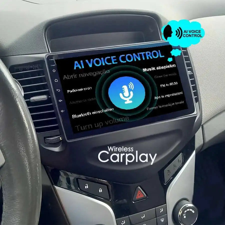 Car Radio For Chevrolet Cruze J300 2008-2014 Android 15 AI Voice GPS Navigation Multimedia