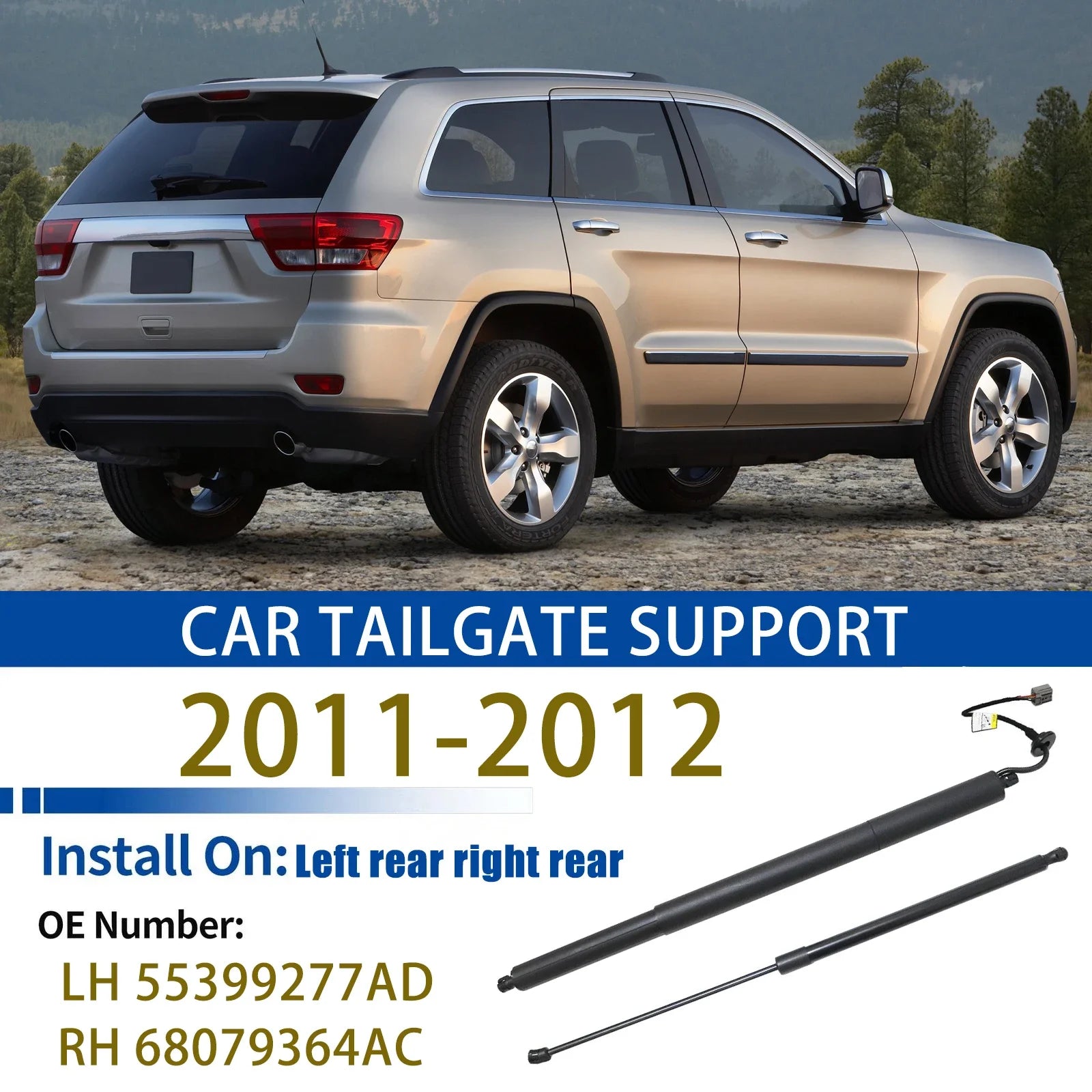 For 2011-2012 WK2 Jeep Grand Cherokee RH Tailgate Gas Spring Struts LH Tailgate Power Lift | AUTOKITSHOP