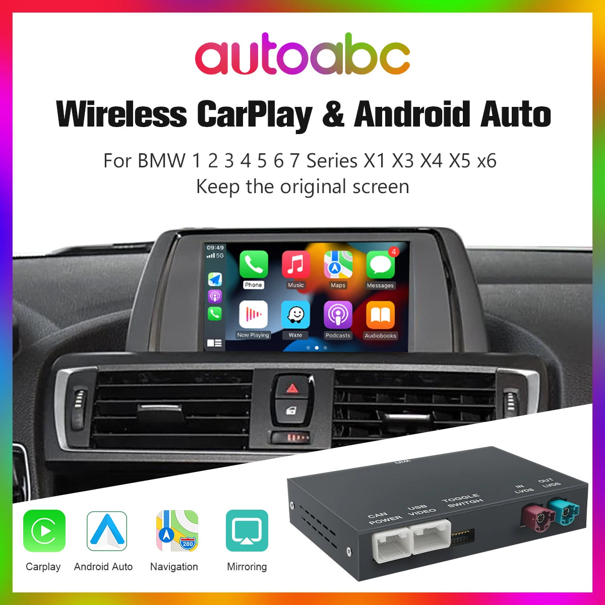 Wireless CarPlay Android Auto for BMW NBT/CIC System 1 2 3 4 5 6 7 Series X1 X3 X4 X5 X6 M