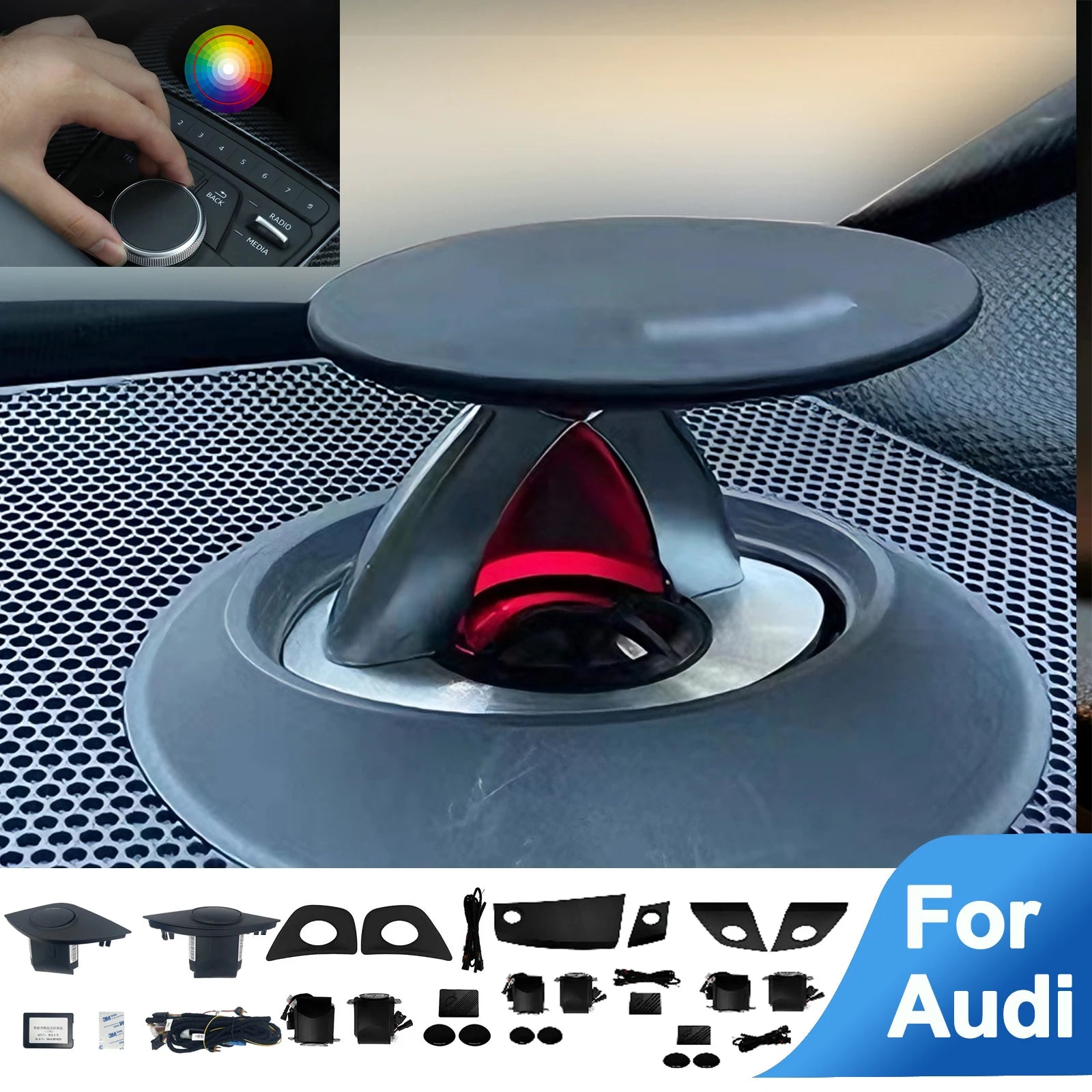 32 Color Tweeter Speaker for Audi A7 Q5 A6 - RGB LED Ambient Speaker Car Interior Light