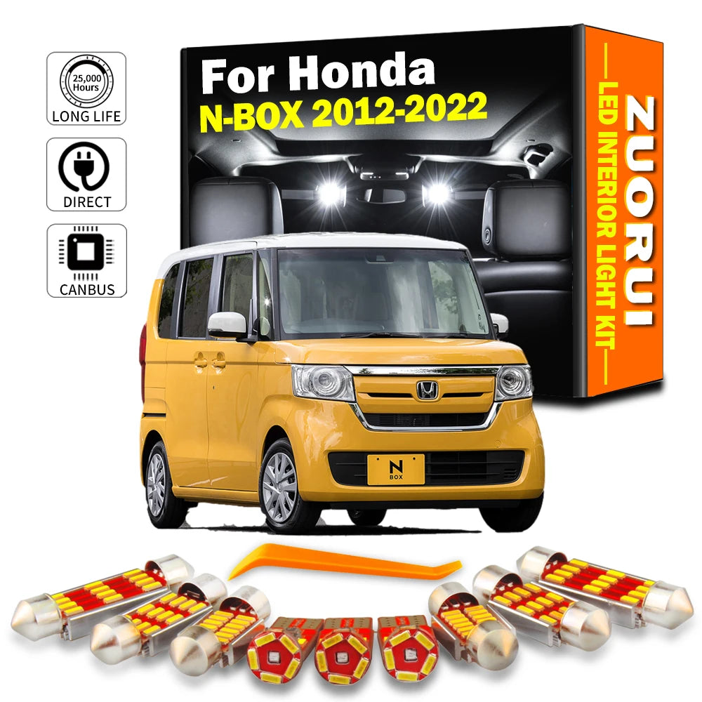 8-Piece LED Interior Light Kit for Honda N BOX N-BOX NBOX 2012- 2016 - Canbus Dome Map Door Trunk Bulbs | AUTOKITSHOP