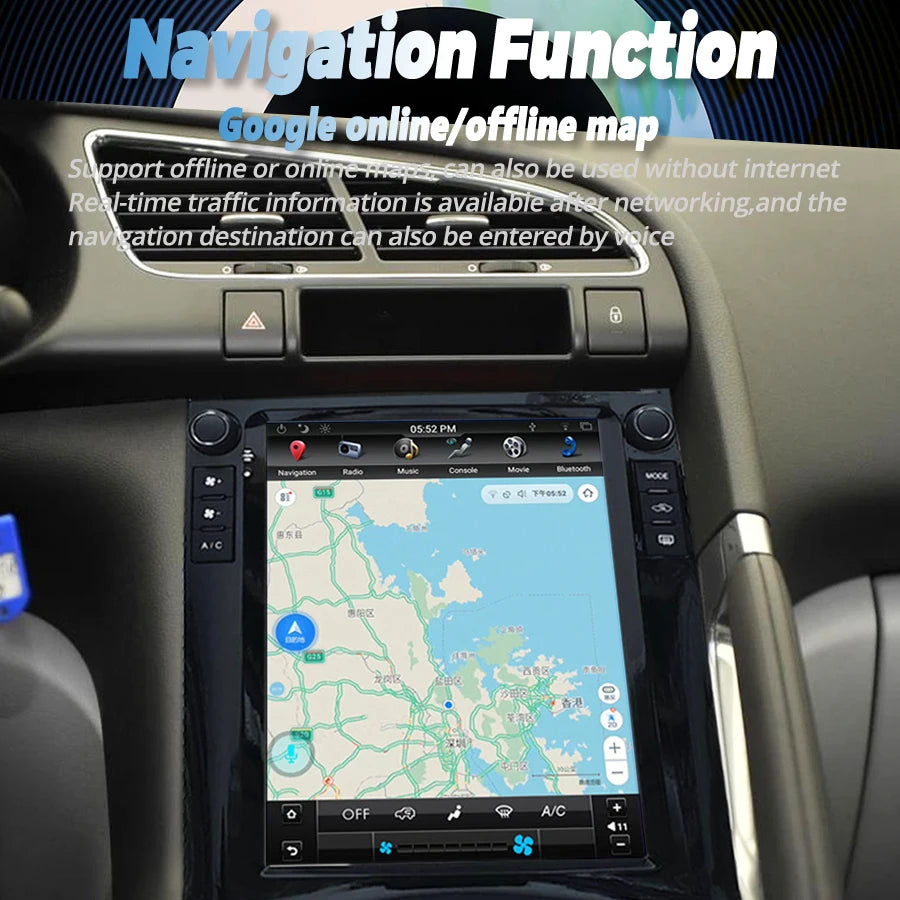 9.7inch Android 14 Screen For Peugeot 3008 5008 2009-2015 Stereo Car Radio Multimedia Vide