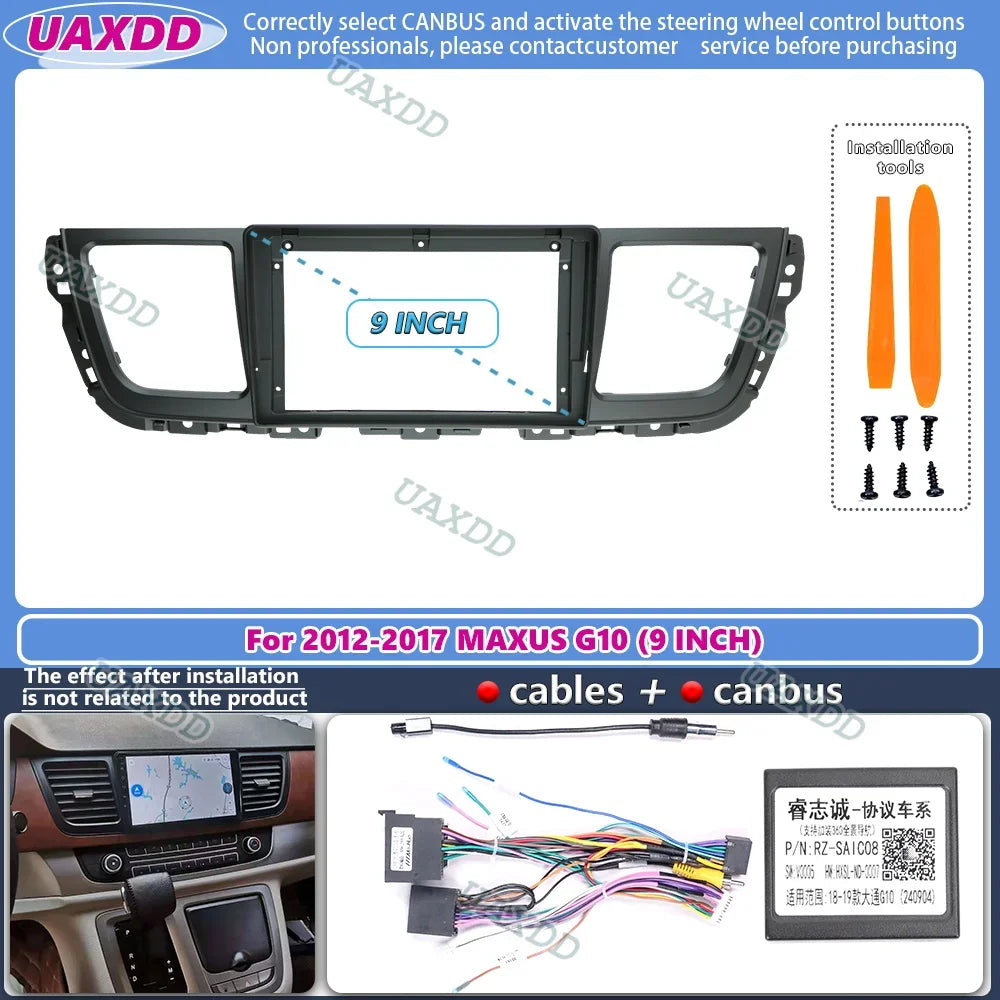 FOR 2012-2017 MAXUS G10 9INCH 2 Din Car radio CD Android frame Center fascia cable video h
