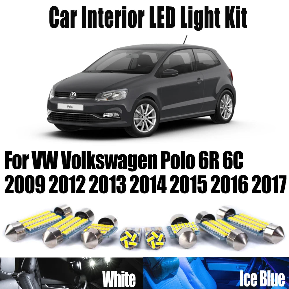 13-Piece LED Interior Light Kit for VW Volkswagen Polo 6R 6C - Canbus Error-Free Bulbs | AUTOKITSHOP
