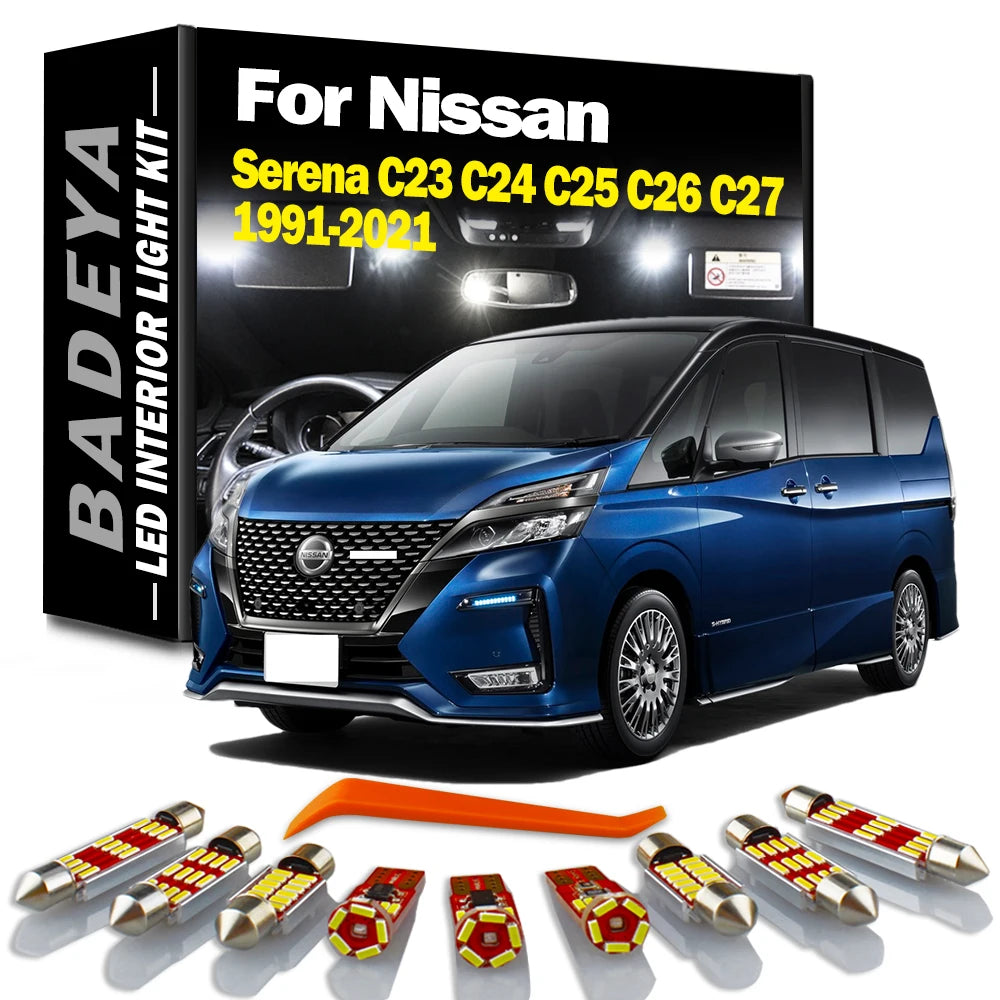 LED Interior Light Kit for Nissan C23 C26 C25 1991-2017 - Canbus Error-Free Interior Bulbs