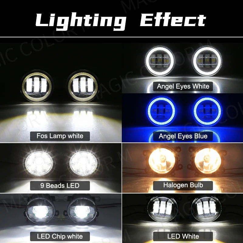 LED Fog Lamps For Ford Edge 2015 2016 2017 2018 DRL Daytime Running Lights Angel Eyes Halo | AUTOKITSHOP