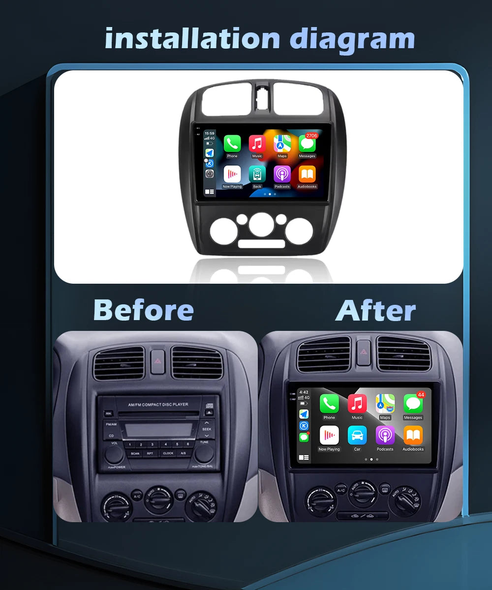For Mazda 323 BJ 2000 - 2003 Car Radio Multimedia Video Player Android 16 Wireless CarPlay