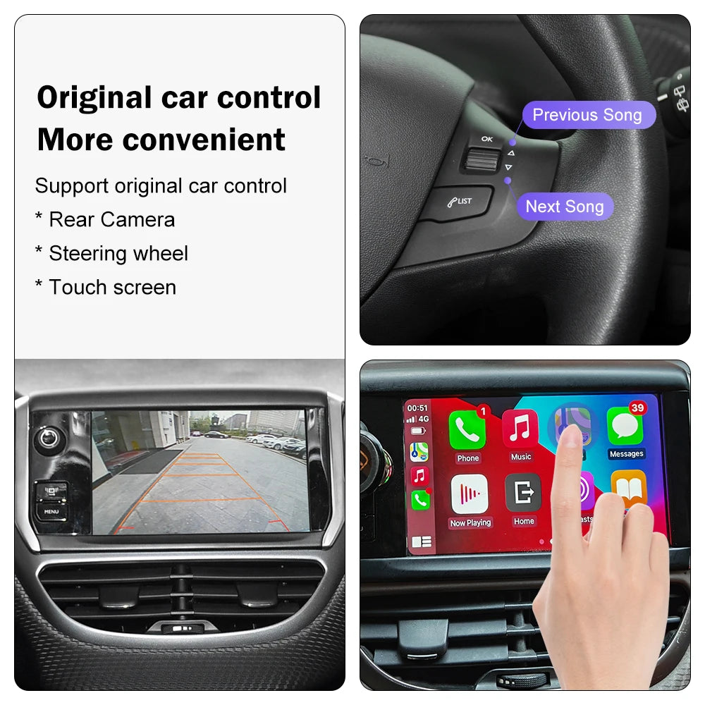 Road Top Wireless Carplay for Peugeot 2008 408 508 2014-2016 Support Wireless Android Auto | AUTOKITSHOP