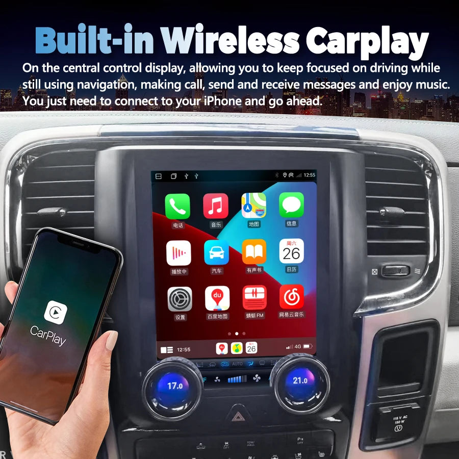 9.7 Inch Car Radio For Dodge Ram 2013-2015 GPS Stereo Navigation Multimedia Video Player A | AUTOKITSHOP
