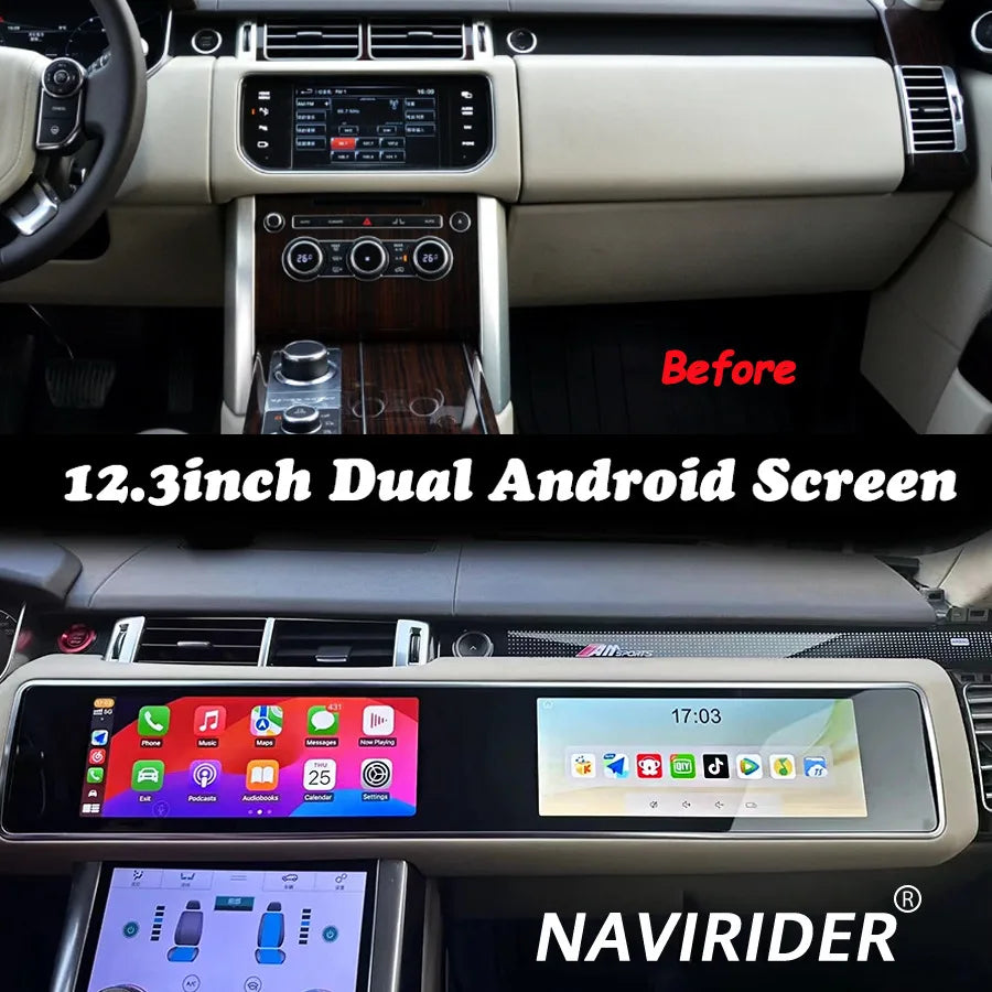 12.3+12.3“ Dual Screen For Land Rover Range Rover 2014-2019 Android 14 Car Radio Carplay G | AUTOKITSHOP