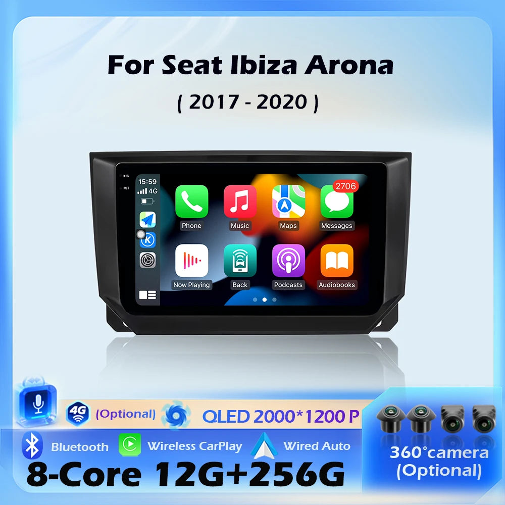 Wireless CarPlay Android 16 For Seat Ibiza Arona 2017 - 2020 Car Multimedia Player Navigat