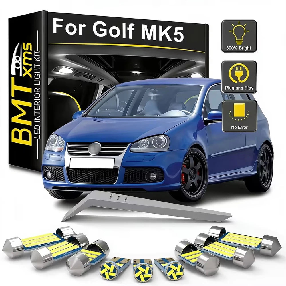 14-Piece LED Interior Light Kit for VW Volkswagen Golf MK5 5 V GTI - Canbus Error-Free Bulbs | AUTOKITSHOP