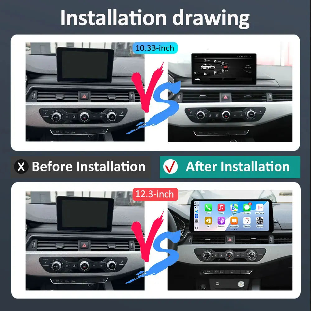 12.3 inch Android 16 for Audi A4L 2017 - 2019 Car Radio Multimedia Player BT 4G DSP Stereo