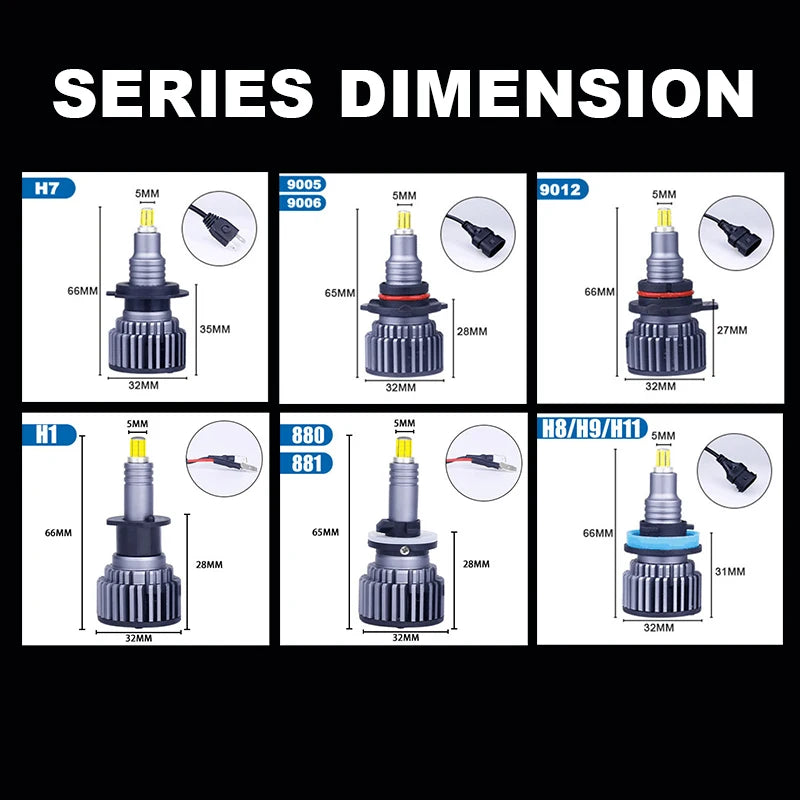 Powerful H7 H27 880 Led foglight H1 H11 H8 H9 HB3 9005 9006 HB4 9012 HIR2 led Canbus no Er
