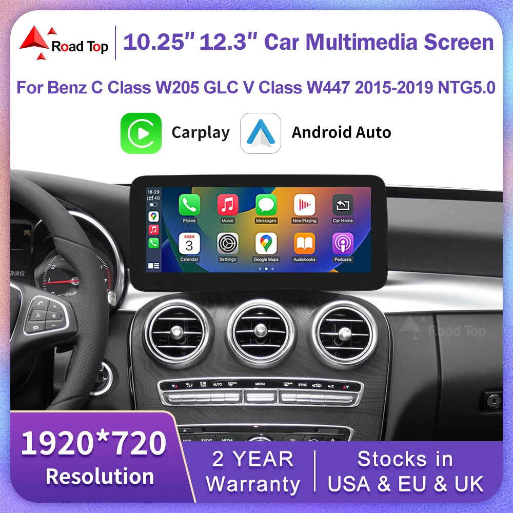 Linux Touch Screen for Mercedes Benz C Class W205 GLC GLA CLA W447 2015-2019 Wireless Carp | AUTOKITSHOP