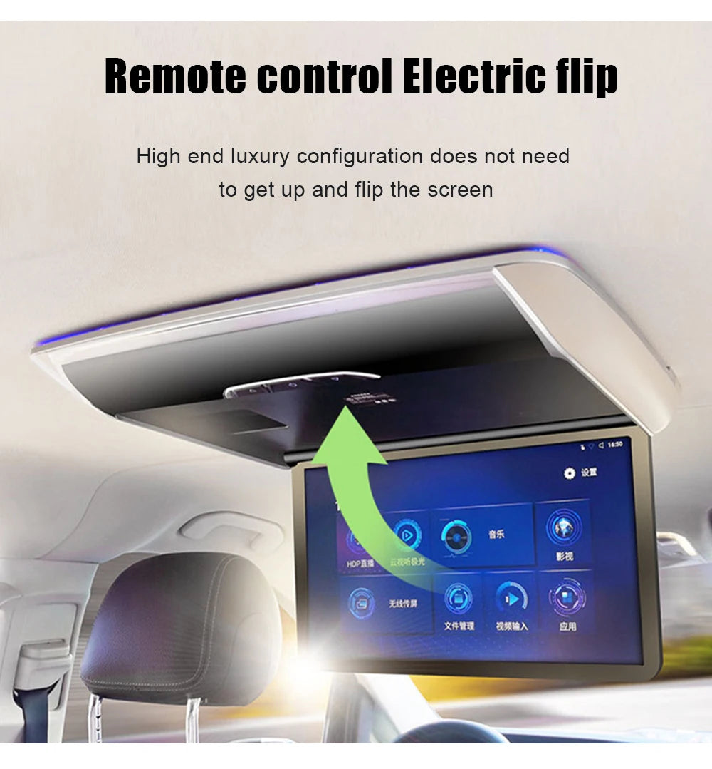 15.6 Inch 2K Screen Car Toproof Monitor Android Universal Entertainment Headrest Display T