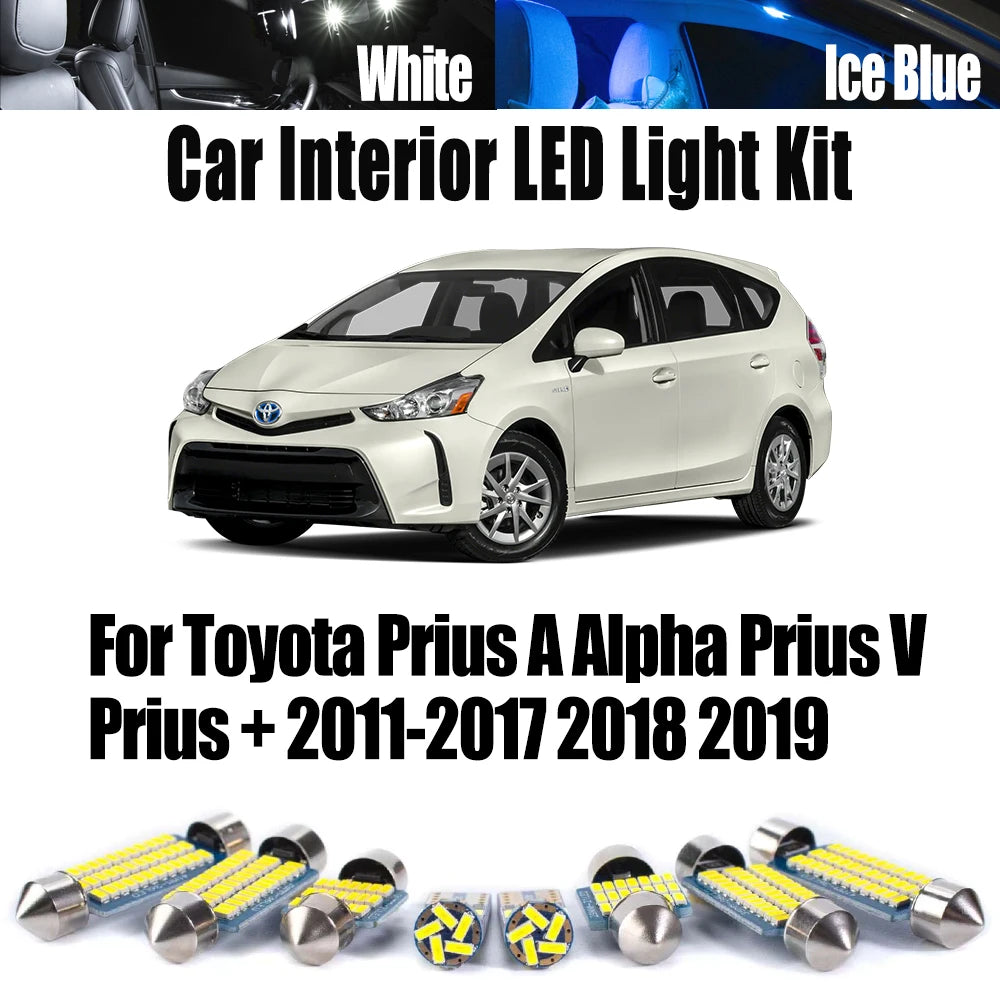 LED Interior Light Kit for Toyota Prius A Alpha Prius V Prius + 2011-2018 - Canbus Dome Map Door Trunk Bulbs | AUTOKI...