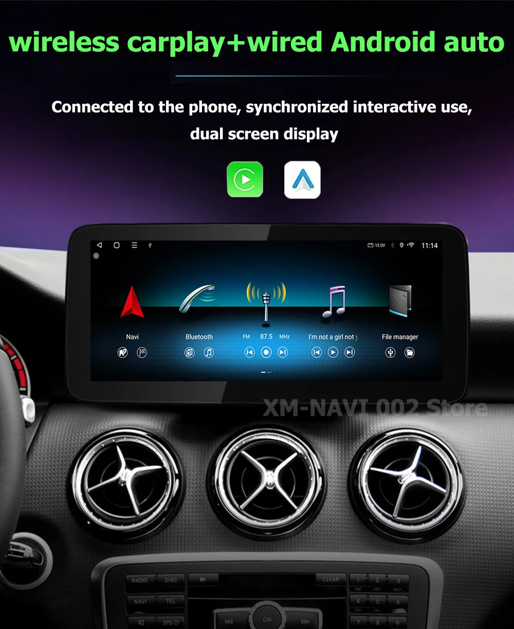 For Mercedes Benz GLK X204 2009-2012 QLED Stereo Radio Android Auto Car Multimedia Player