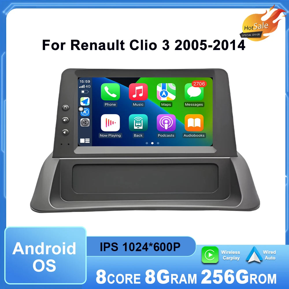 7 inch Car Radio for Renault Clio 3 2005-2014 Multimedia Touch display screen Android Auto