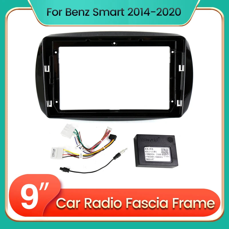 9 Inch Car Radio Dashboard Panel Frame for Mercedes Benz Smart Fortwo 3 C453 A453 W453 201 | AUTOKITSHOP