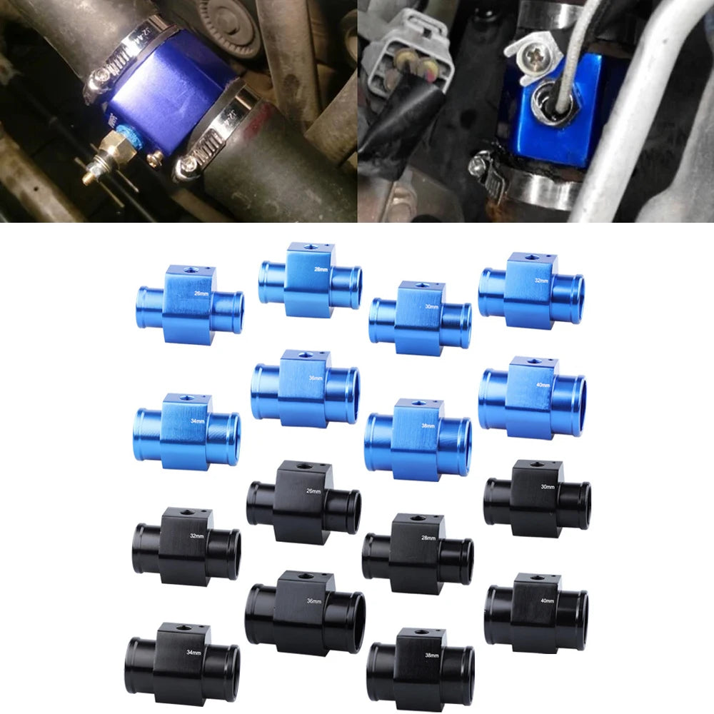 Universal Blue/Black Water Temperature Temp 26mm-40mm Sensor Gauge Joint Pipe Radiator Hose Adap - Automotive LED Light