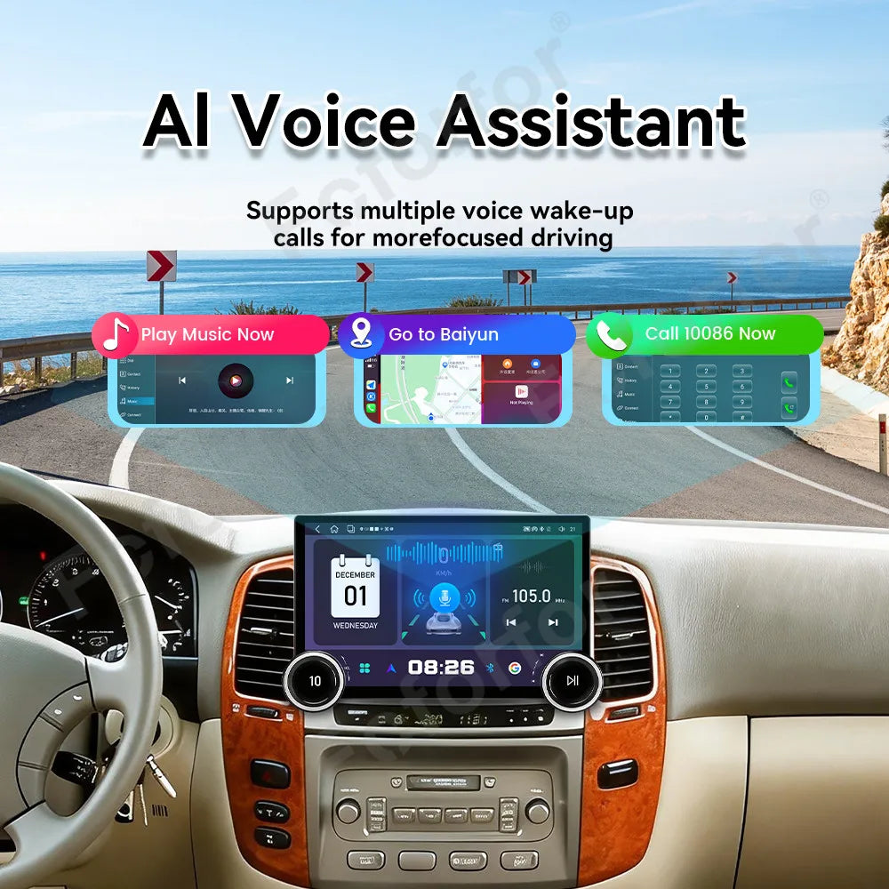 Large HD Display 11.5 Inch Android 15 Car Radio GPS Multimedia Stereo Head Unit For Toyota