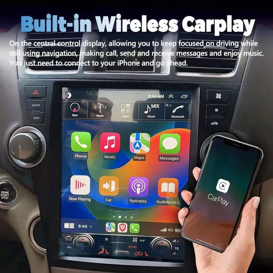 12.1" Android Multimedia Video Player For Toyota Highlander 2007-2013 Navigation Auto Car
