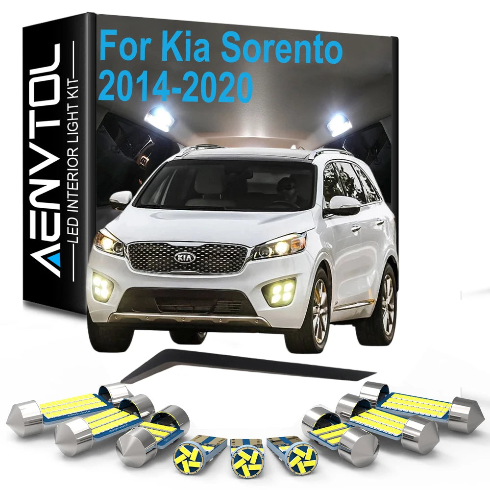 9-Piece LED Interior Light Kit for Kia MK3 - Canbus Error-Free Interior Bulbs