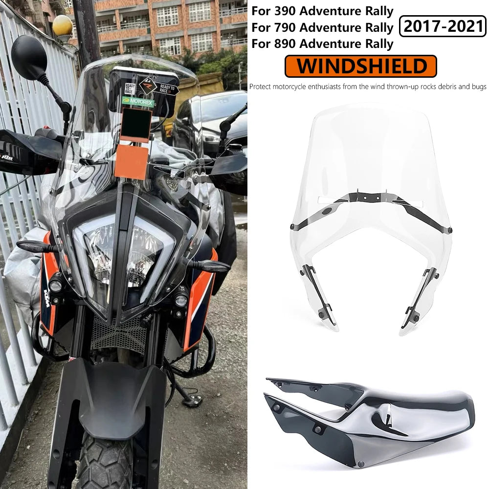 FOR 390 790 890 ADV Adventure Rally 2017-2021 2020 Motorcycle Rally Windshield Wind Deflector Wi - Automotive LED Light