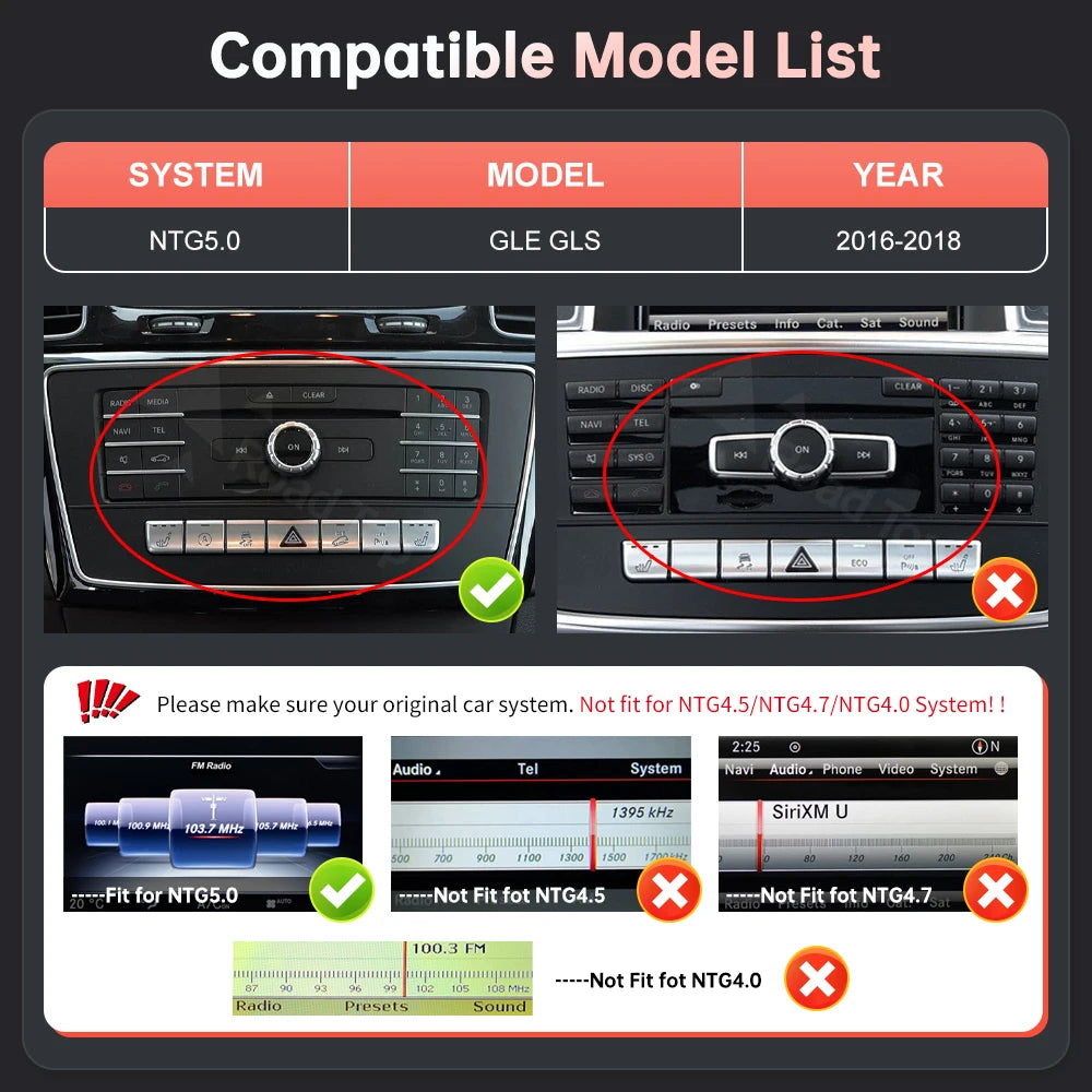 12.3 Ultra-thin Screen Multimedia Display For Benz ML W166 GL X166 GLE GLS 2012-2018 NTG4. | AUTOKITSHOP