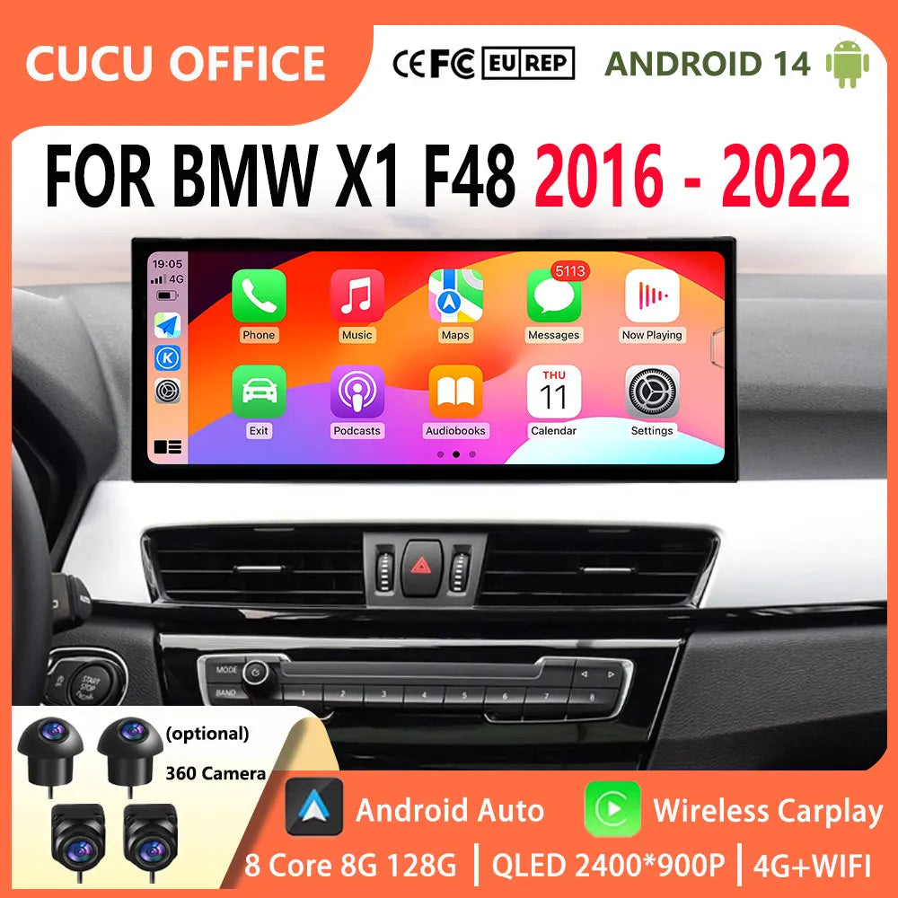 Wireless Carplay Android 15 For BMW X1 F48 X2 F49 2016 2017-2022 NBT/EVO Car Multimedia Vi | AUTOKITSHOP