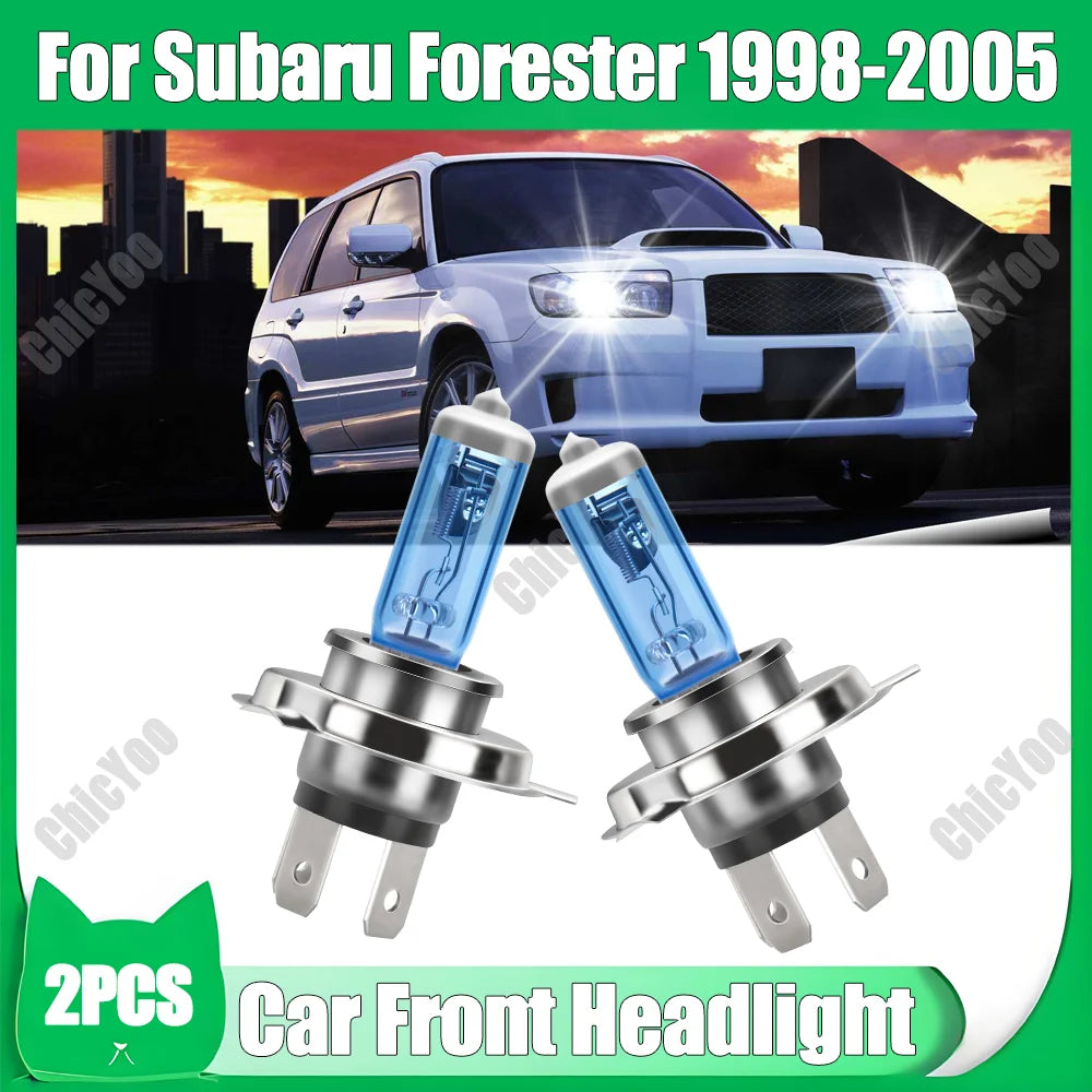 2X Car Front Lights 6000K White H4 High Low Beam Halogen Headlights For Subaru Forester 19