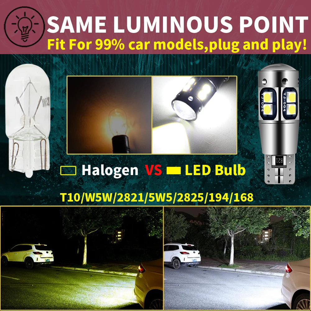 LED Interior Light Kit for W5W T10 - Canbus Error-Free Interior Bulbs