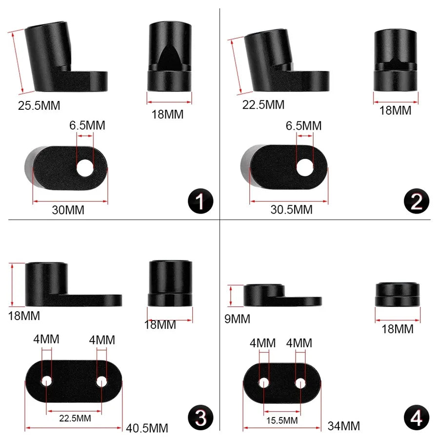 Black CNC Modified Rear Spoiler Wing Riser Kit For 13-18 Ford Focus ST Hatchback