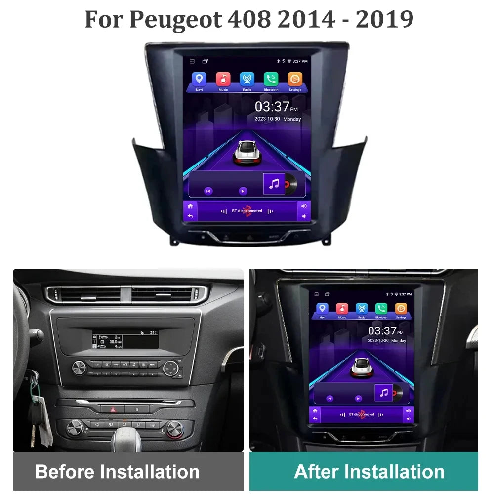 9.7 Inch For Peugeot 408 2014 - 2019 Android 16 Car Radio Multimedia Video Player GPS Navi