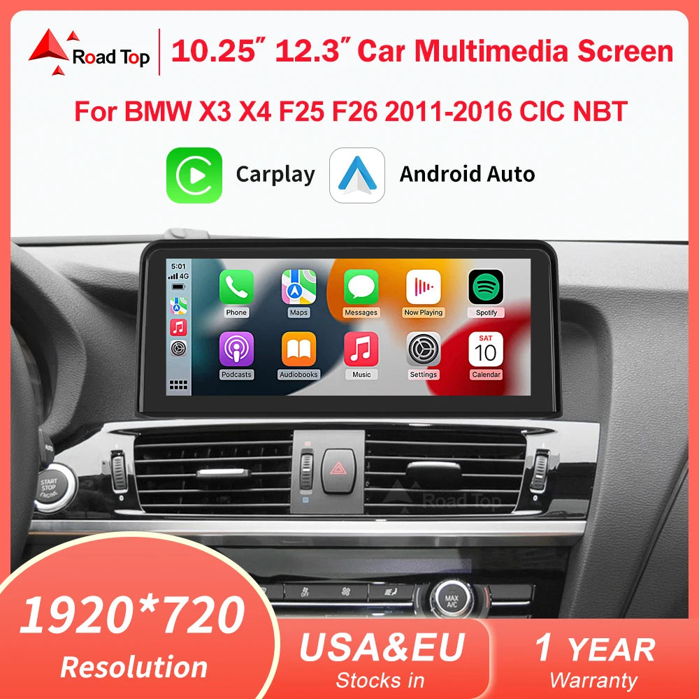 1920*720 Wireless Carplay Android Auto Car Multimedia Player For BMW X3 X4 F25 F26 CIC NBT | AUTOKITSHOP