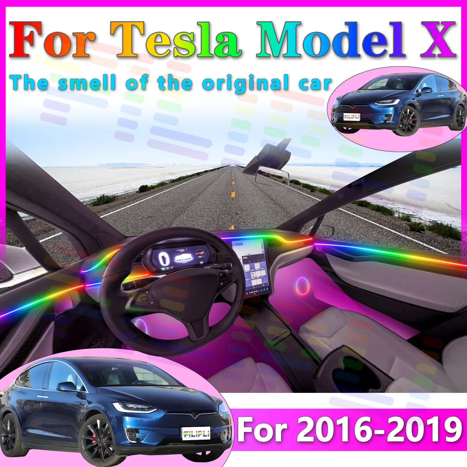 RGB - Ambient Light - for Tesla - App Control - Car Interior Lighting | AUTOKITSHOP