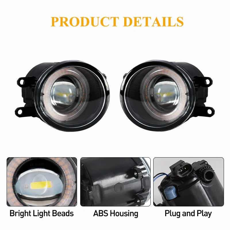 Led Fog Lamp DRL For Toyota Aqua Prius 2018 2019 Daytime Running Light Angel Eyes Front Bu | AUTOKITSHOP