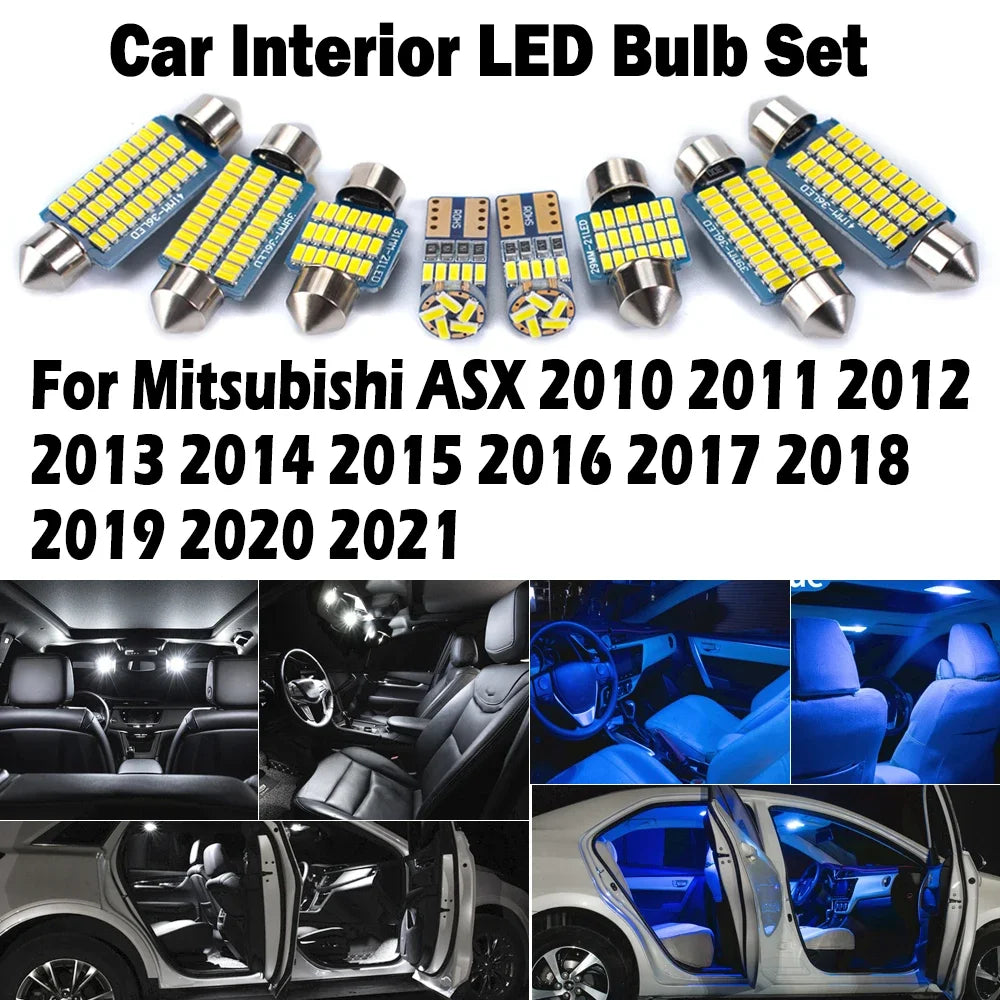 11-Piece LED Interior Light Kit for Mitsubishi ASX 2010- 2015 - Canbus Dome Map Door Trunk Bulbs | AUTOKITSHOP