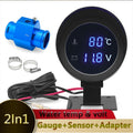 -10~110℃ Car Water Temperature Gauge with Water Temp Joint Pipe Sensor and adapter 2-in-1 Motorc - Automotive LED Light